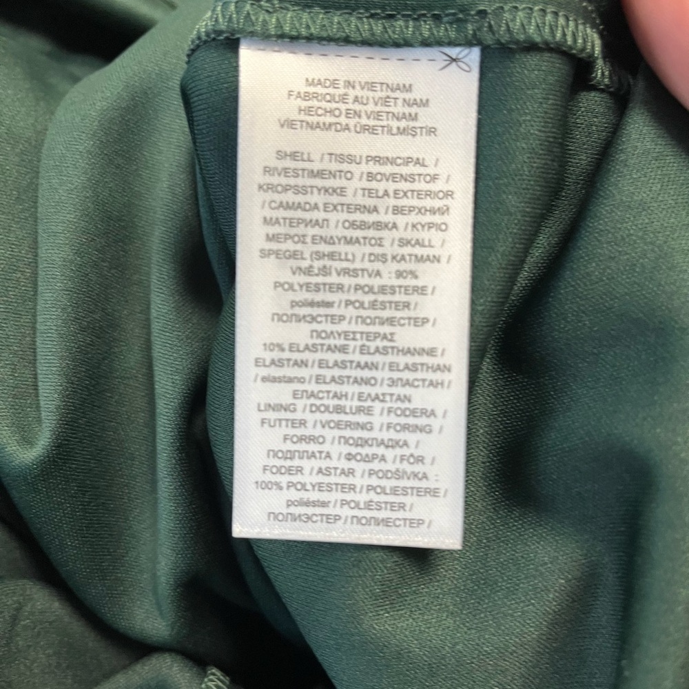 Ralph Lauren LAUREN Green Velvet Ruched Dress Sz. 14 NWT - Picture 10 of 12